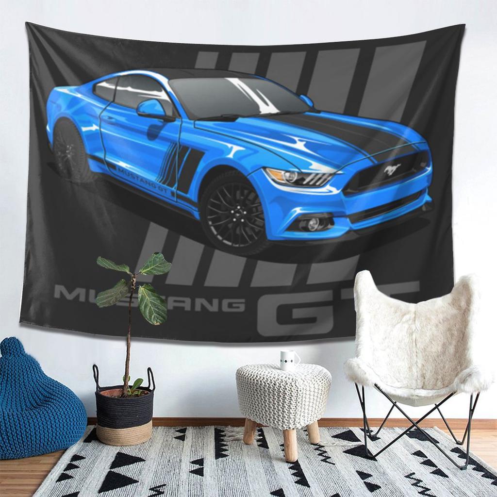 Mustang Gt Tapestry Wall Hanging Aesthetic Home Decoration Tapestries for Dorm Room