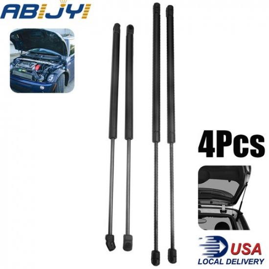 4Pcs Front Hood+Tailgate Gas Shock Struts Lift Support For Mini Cooper R50/53