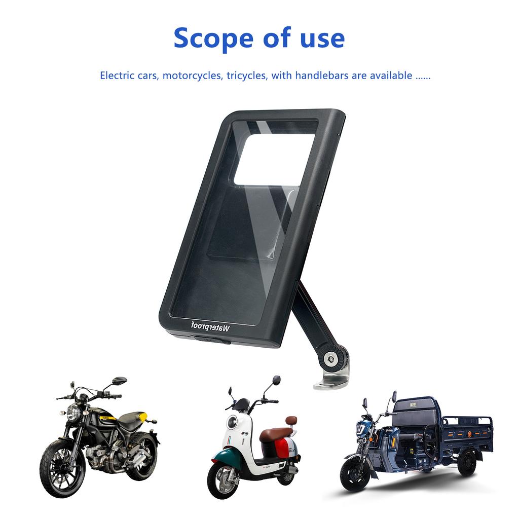 Motorcycle 360 Rotatable Phone Holder Touchscreen Case Mount Waterproof for 4-7in Phones