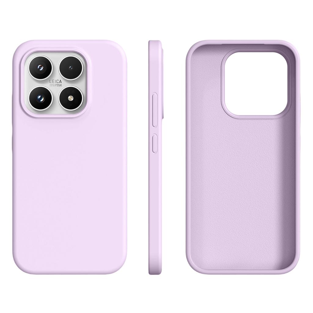 Per Xiaomi 17 Custodia Ultra Sottile in Silicone Liquido + Cover in PC con Pulsante di Controllo Touch per Fotocamera