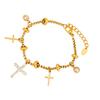 Stylish Titanium Steel Sun Moon Bracelet With Diamond Detailing 16cm+4cm Extender Chain Women Accessory