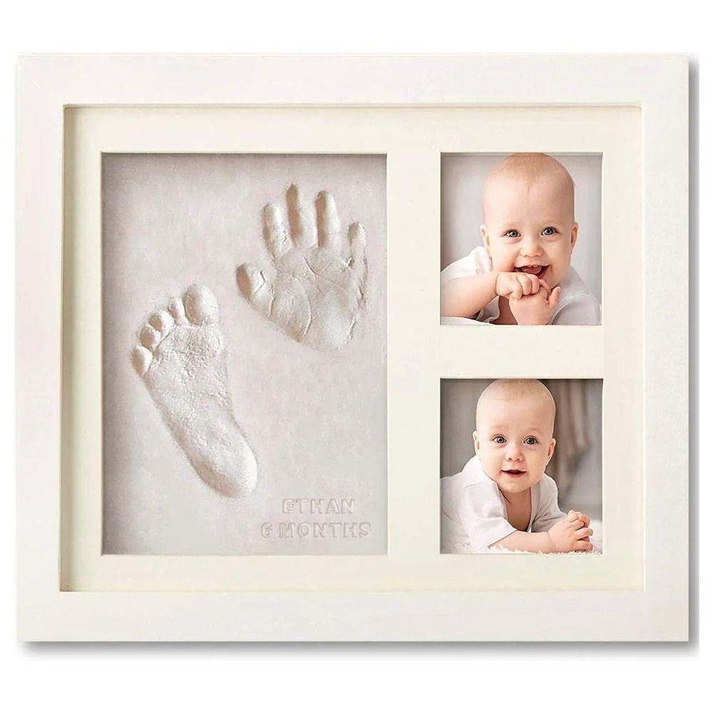 Photo Frame Hand Foot Print Molds Wooden Clay Imprint Kit High Quality Wooden Photo Frame Kids