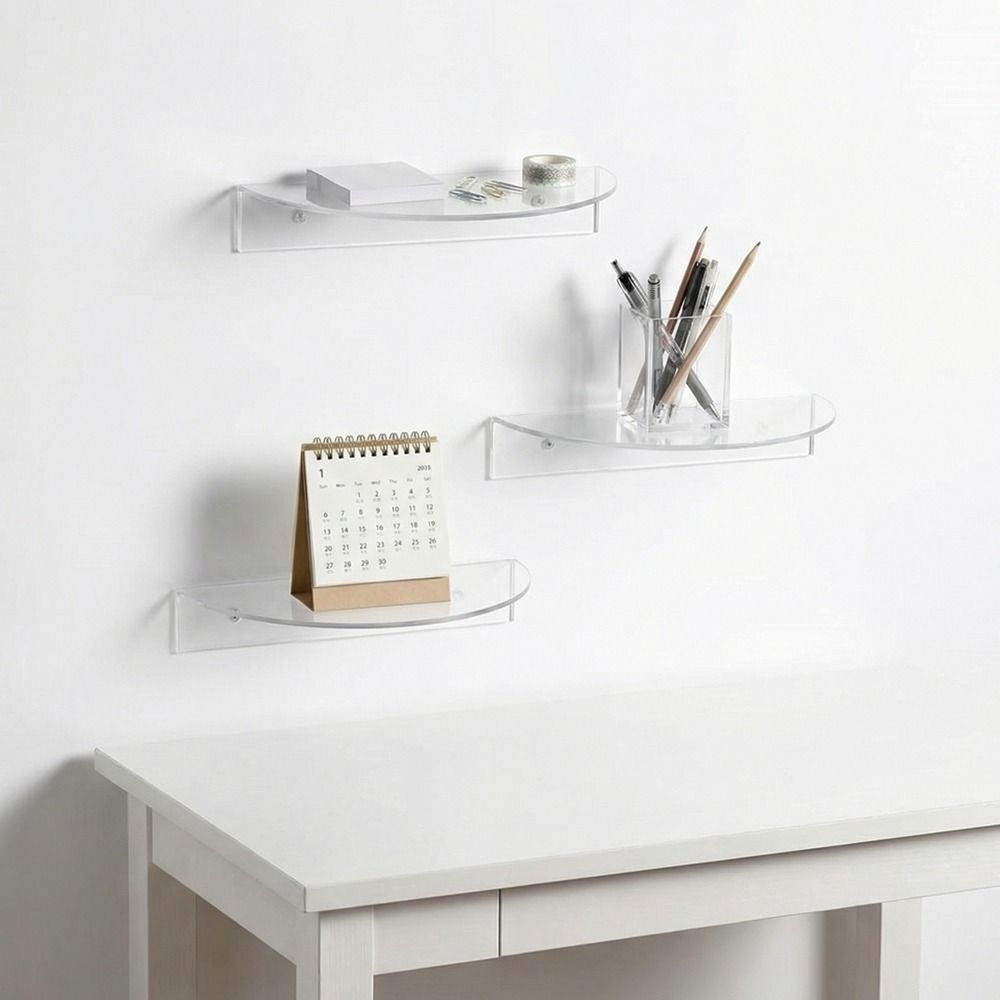 Minimalist Acrylic Floating Shelf Wall Mounted Transparent Wall Shelves  Book