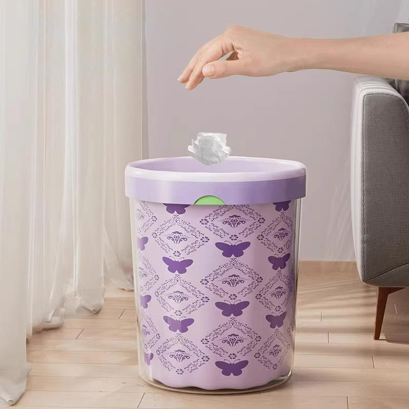 50 stuks Grote Capaciteit Lavendel Trekkoord Vuilniszakken Met Handvatten Voor Keuken, Badkamer, Slaapkamer & Woonkamer