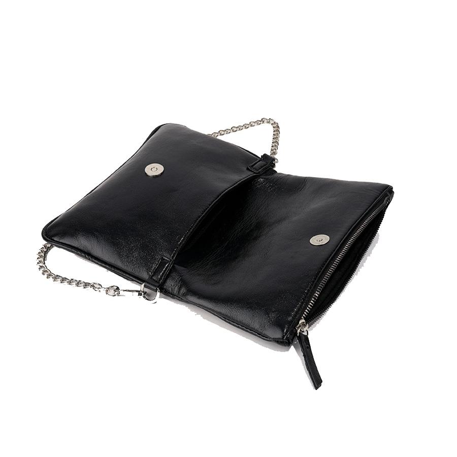 New Rivet Retro Fashion Lady's Handbag Black Saddle Bag Street Motorcycle Crossbody Bag Multi-compartment Chain Small Flip Bag