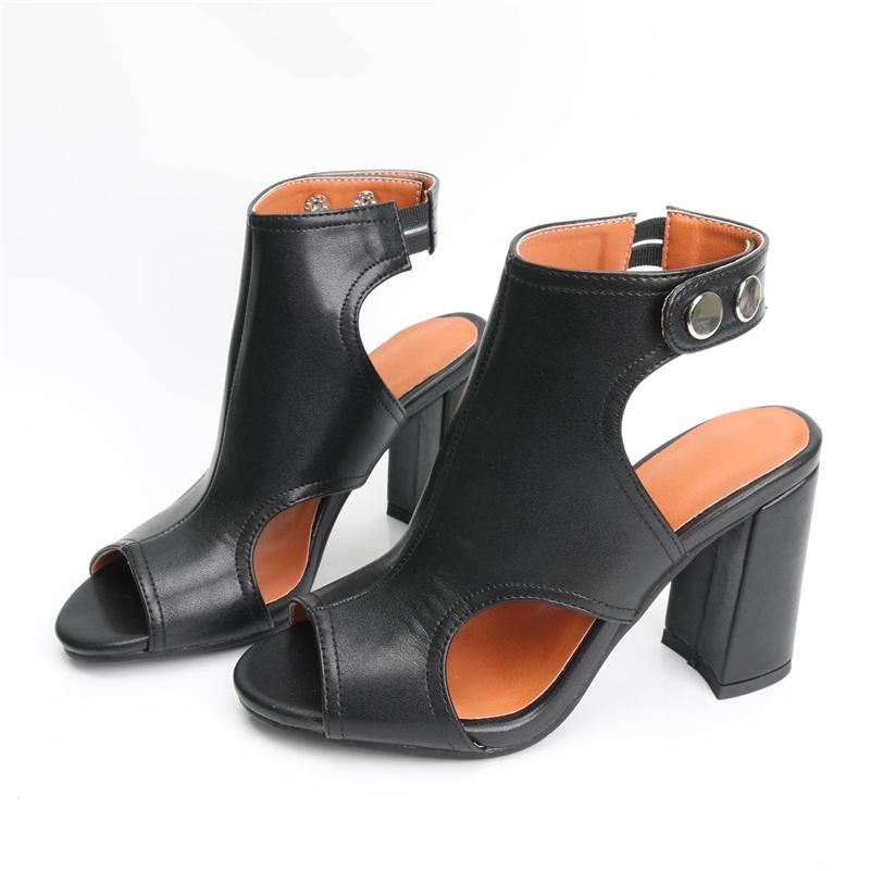 

FOREADA Women Gladiator Sandals Peep Toe Chunky High Heels Ankle Strap Sexy Comfort Jazz Dance Boots Ladies Fashion Shoes Summer 35 чорний