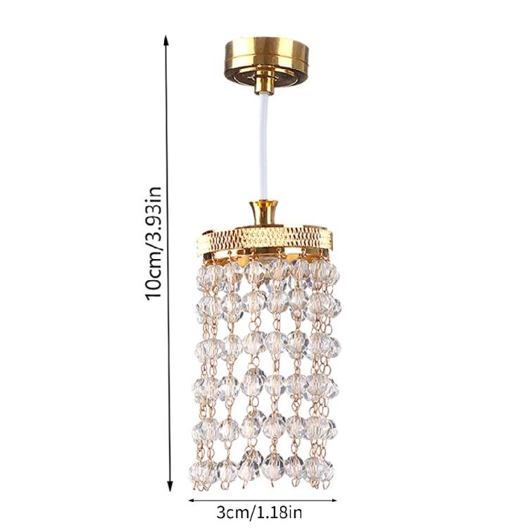 Miniature LED Chandelier For 1/12 Scale Doll House Living Room Crystal Lamp Figurine for Crafting Proejct Accessory