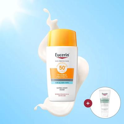 [1+1] Eucerin Sun Face Hydro Protect SPF50+ 50ml [Included] Cleansing Foam 50g