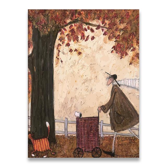 Vintage Nordic Abstract Landscape Canvas Wall Art Paintings Cartoon Dogs Posters and Prints Pictures Kids Bedroom Home Decor