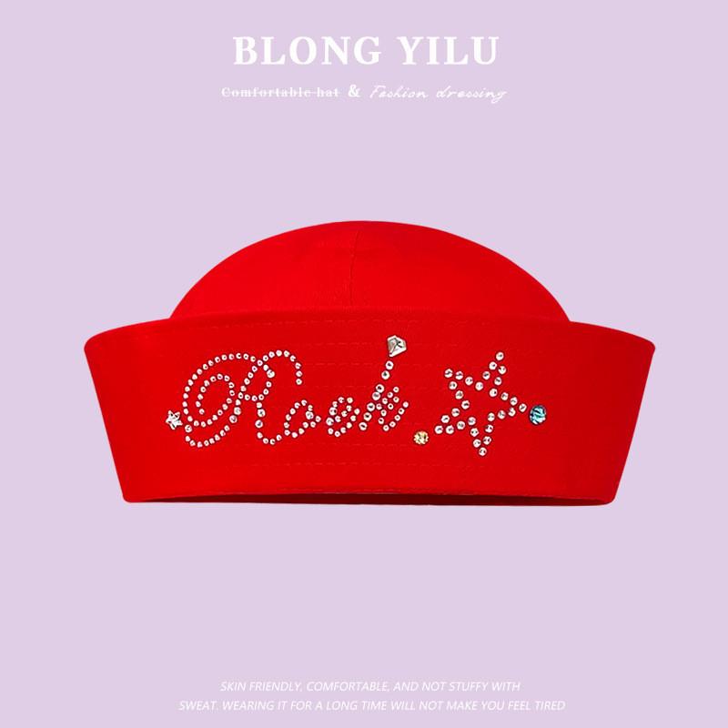 Sailor Hat With Bow Mesh Breathable Cotton For Summer And Spring Wear