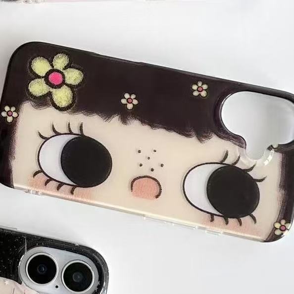 Kawaii Girl Big Eyes Feather Texture Phone Case for Huawei Honor X9d X7d 400 200 X6a X8b X7a X9a X7b Smart Plus Lite Pro 4G 5G