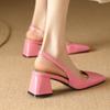 Κομψά πέδιλα slingback Γυναικεία καλοκαιρινά παπούτσια Ροζ Μαύρα γυμνά Μεσαία τακούνια Pumps Close Toe Γραφείο πάρτι Γυναικείο παπούτσι μεγάλο μέγεθος 45
