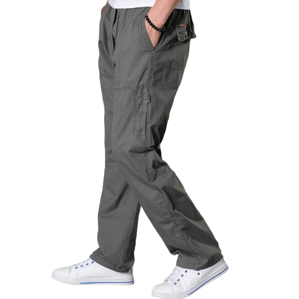 Men's Outdoor Sports Loose Leisure Multiple Pockets Work Pants Trousers