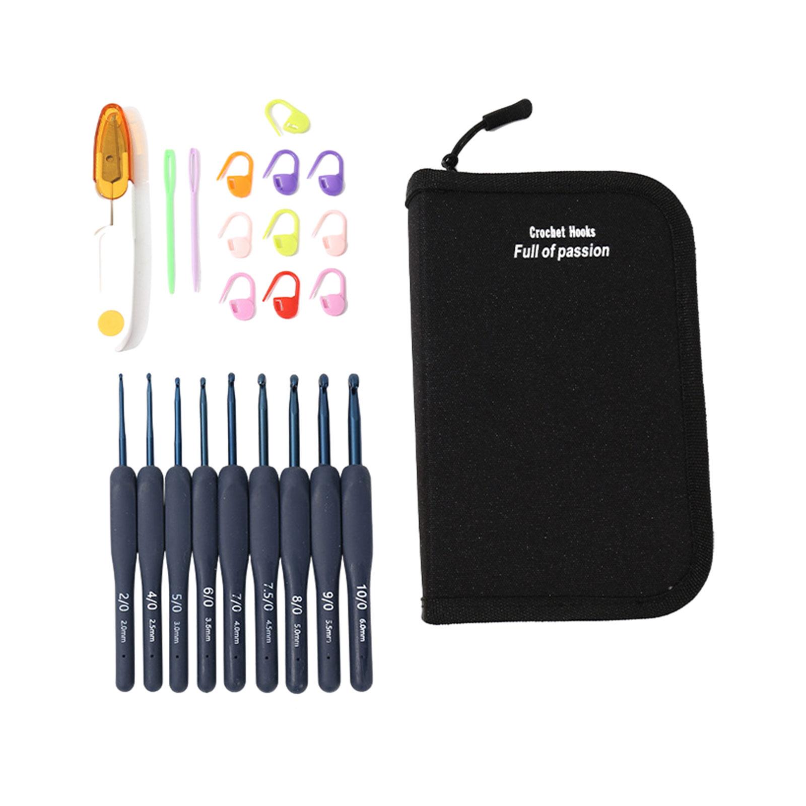 

Набор из 22 крючков для вязания, набор крючков для вязания с чехлом для хранения, эргономичные спицы для вязания, наборы пряжи для плетения, ручное вязание своими руками L