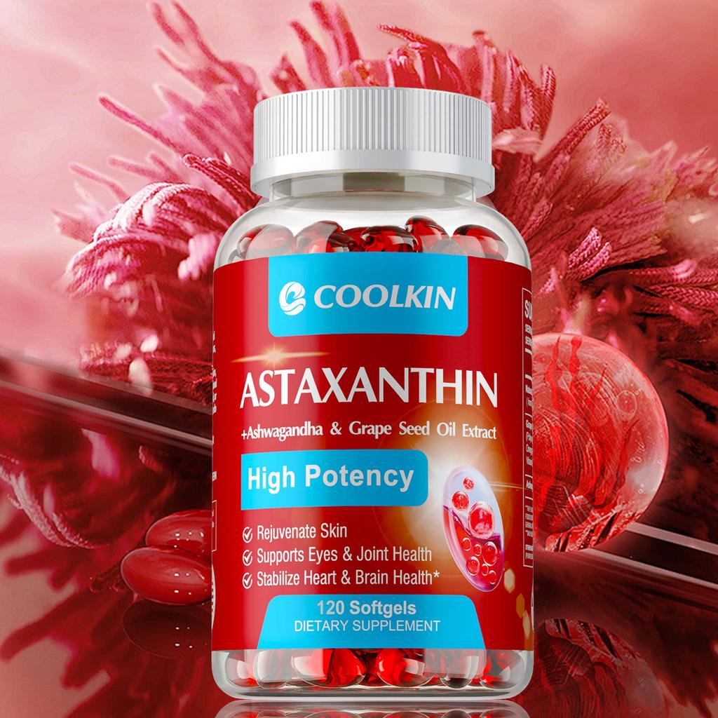 Capsule di ASTAXANTINA - Vitamine biologiche ad alta potenza da Haematococcus pluvialis – circolazione sana, umore, cognizione e salute dei capelli
