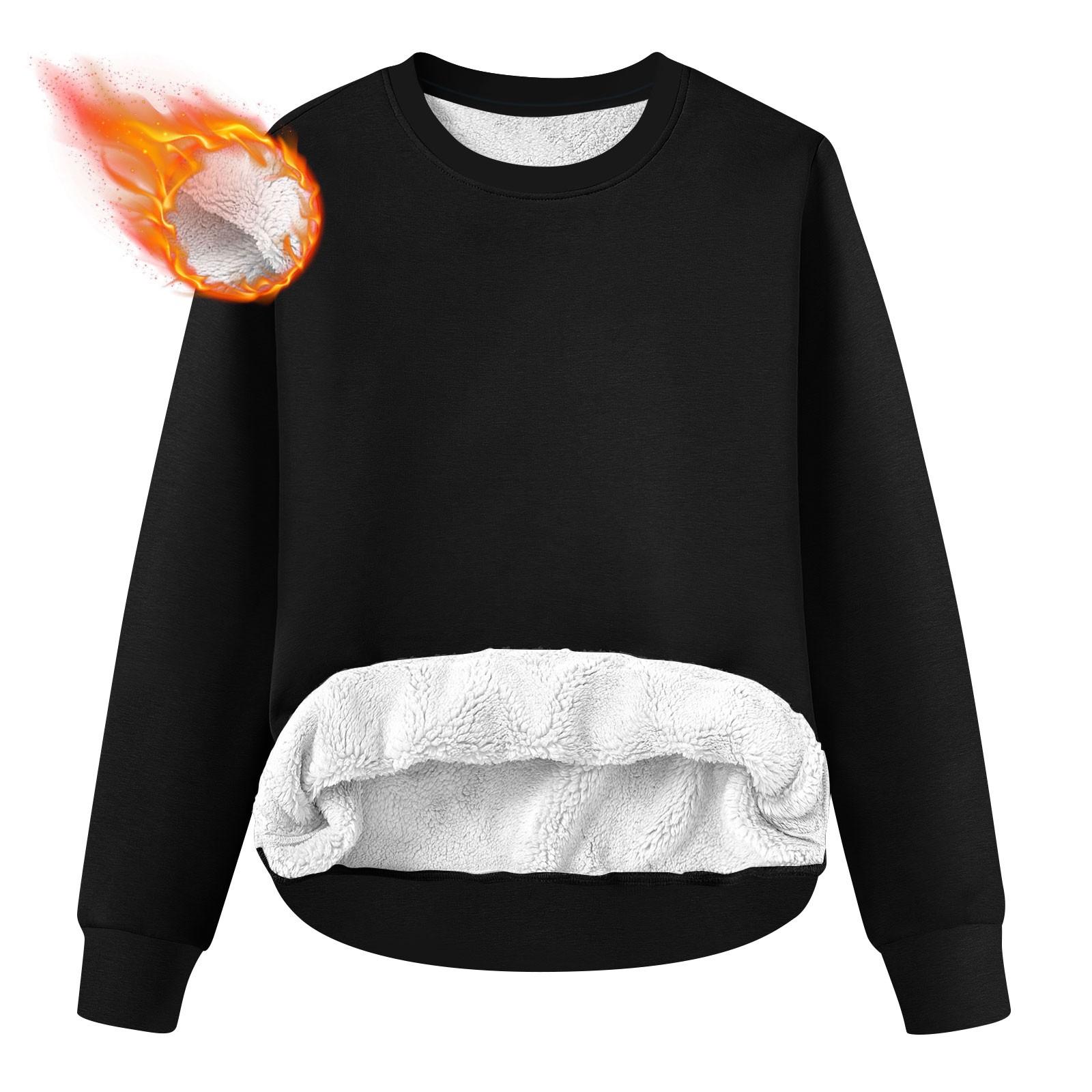 

Женская повседневная модная зимняя однотонная плюшевая толстовка с круглым вырезом XXXL чёрный