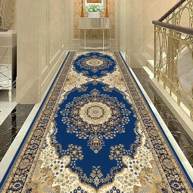 European Long Corridor Carpets for Hallway Living Room Decoration Home Anti-skid Entry Floor Mats Hotel Lobby Stairway Area Rugs