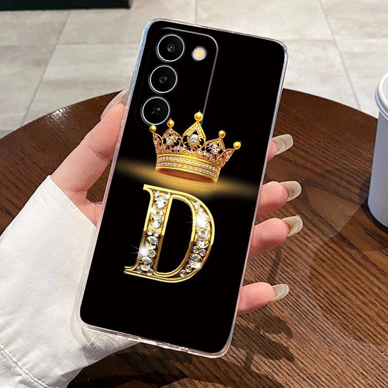 Case For Realme C83 5G/P4 Lite 5G Transparent TPU Silicone Shockproof Soft Casing Beautiful Crown Letters Pattern Couple Shell