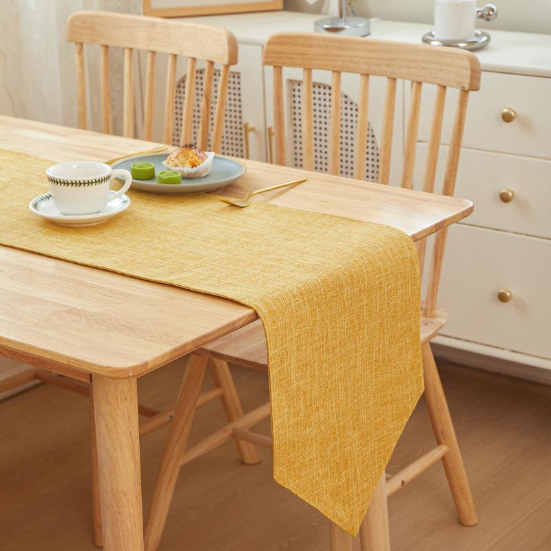 Solid Color Quality Linen Table Runner Simple Modern Rectangular Household Coffee Table Multicolor Table Cloth Bed Flag 30X180cm