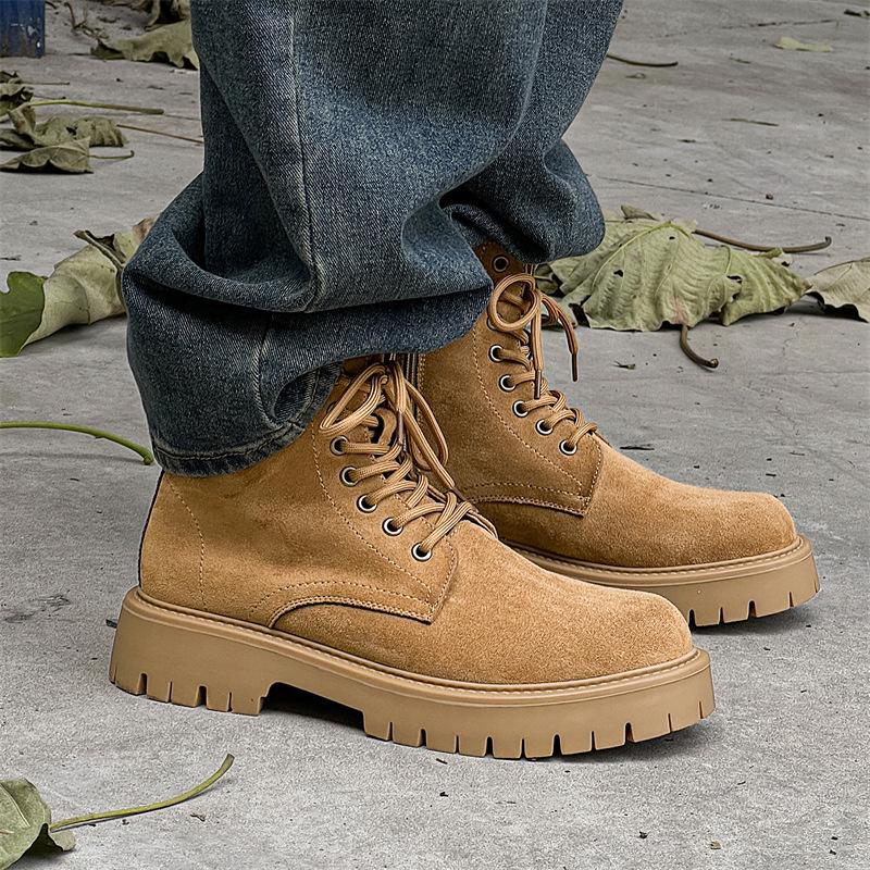 Rhubarb boots men's derby shoes 2024 new high-top winter big-headed Martin boots tooling boots 3302-R