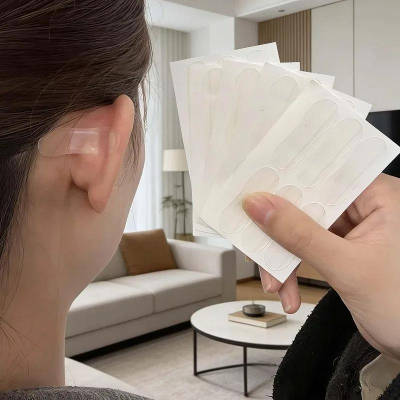 12/120 Stück Klare Unsichtbare Elf Ohr Korrektor Aufkleber Selbstklebend Kosmetische Ohrpflege Transparente Make-Up Aufkleber für Damen Mädchen