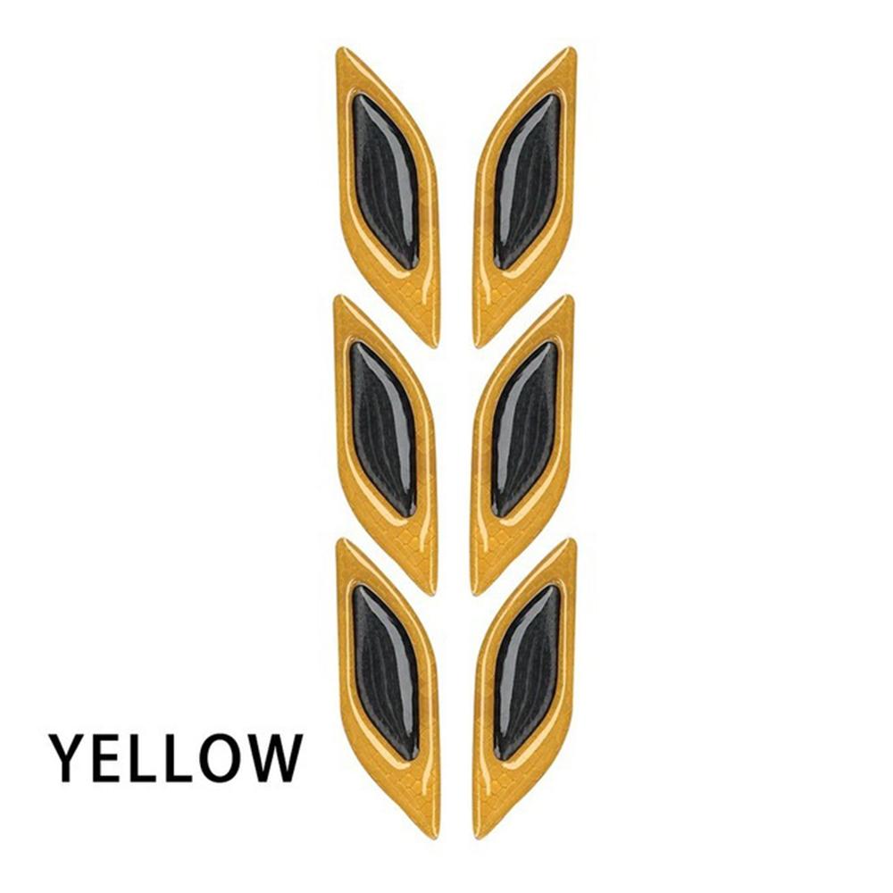 6pcs/Set Car Reflective Stickers Anti-Scratch Carbon Fiber 3D Car Styling Reflective Strips Night Safety Warning Reflector Tape