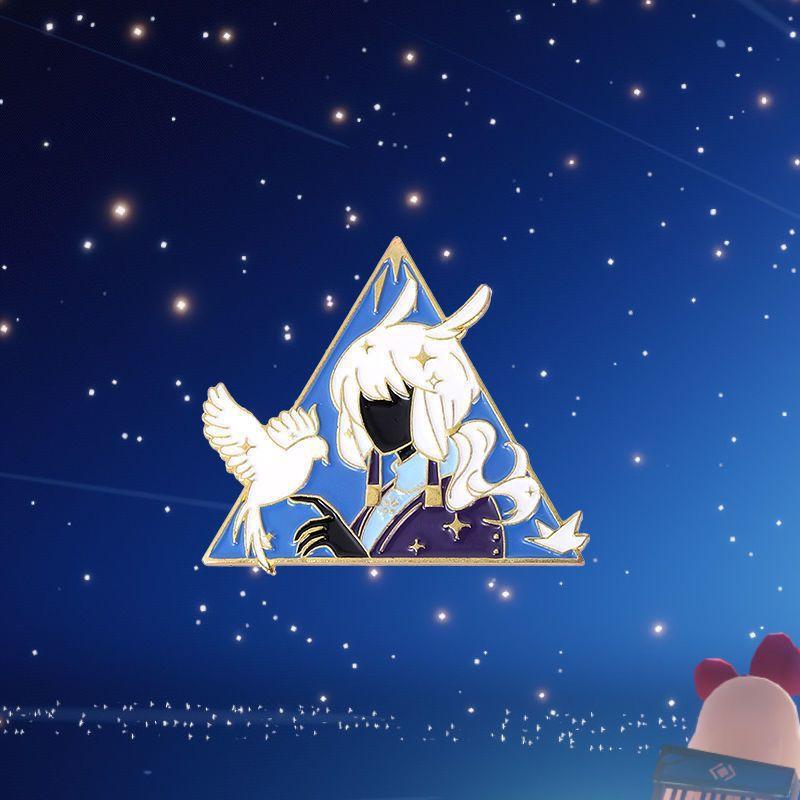 

Sky light encounter surrounding rainforest cartoon keel brooch cute Japanese metal badge clothes bag pendant accessories