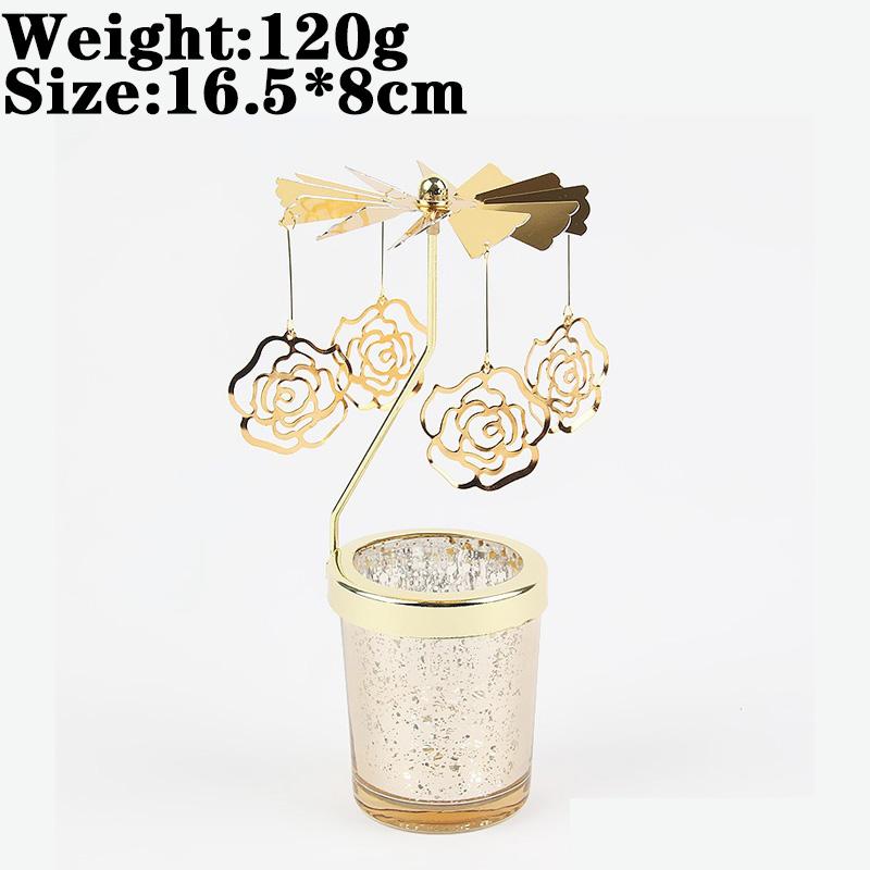 Love Wedding Candle Holders Snowflake Deer Fairy Rotating Candlestick Metal Tray Romantic Home Decoration Christmas Ornament