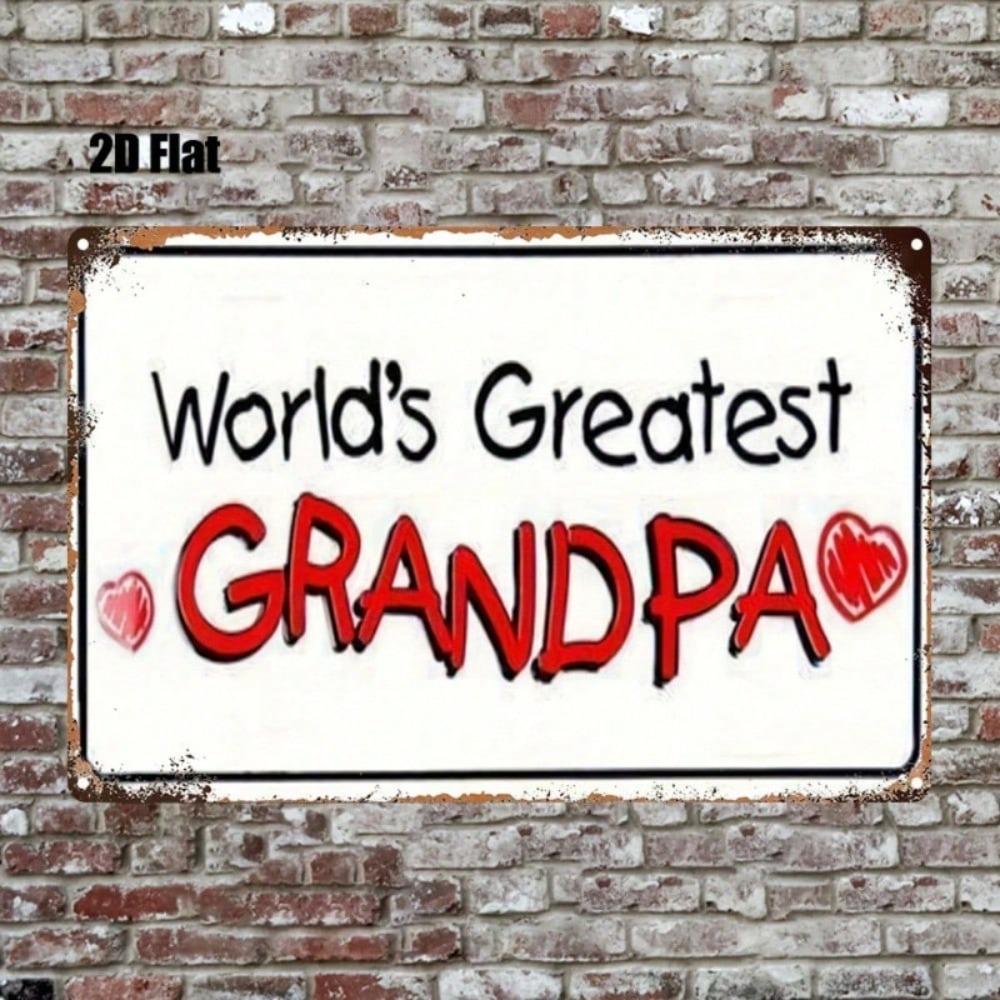 **Best Grandpa Metal Sign 8x12 Vintage Farmhouse Wall Art for Home Garden Bathroom Decor**