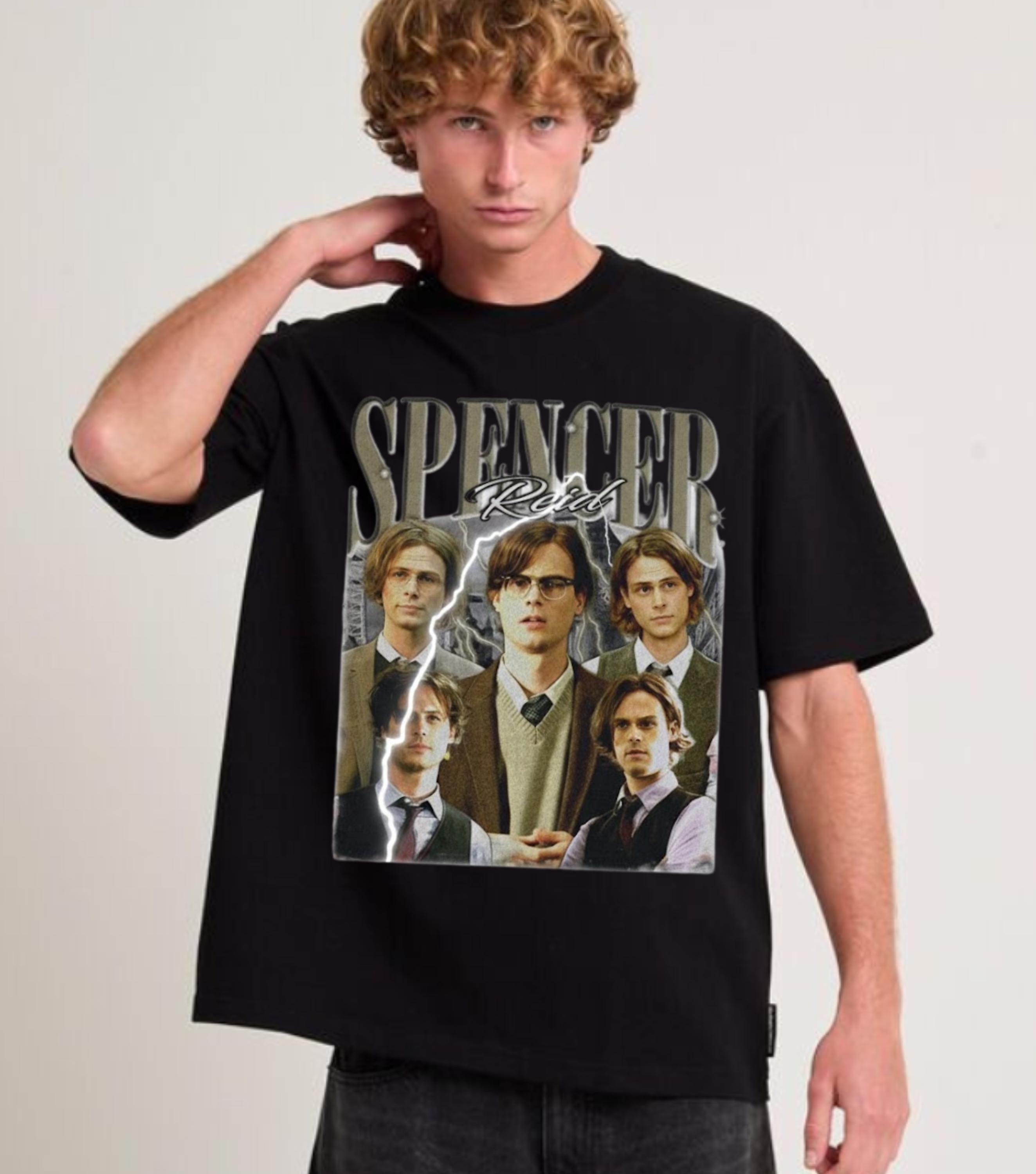 

Spencer Reid Retro Pattern Tshirt Mens Tshirt Summer New Style Unisex Casual Fashion Tshirt S