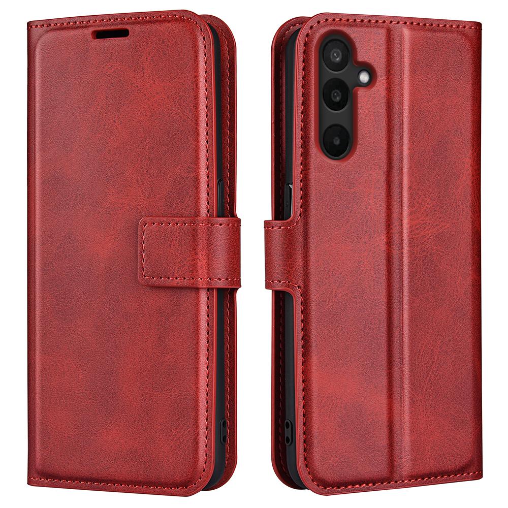 

Для Samsung Galaxy M16 5G Чохол-підставка Захист від подряпин Шкіряний чохол для телефону з текстурою телячої шкіри Red