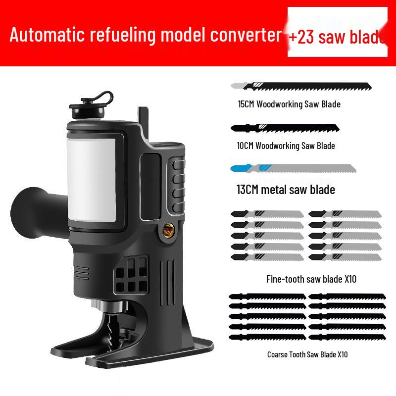 Handheld Jigsaw & Chainsaw Electric Drill Conversion for Woodworking