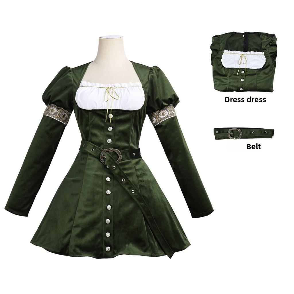 

Medieval Girl Dress Cosplay Costume With Polyester Fabric For Halloween Parties M