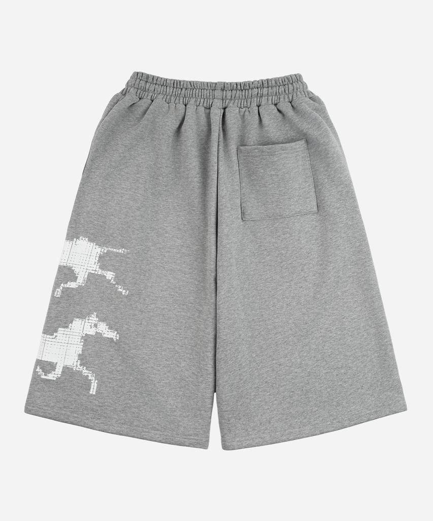 Nodi Twin Horse Bermuda Pants Melange Grey