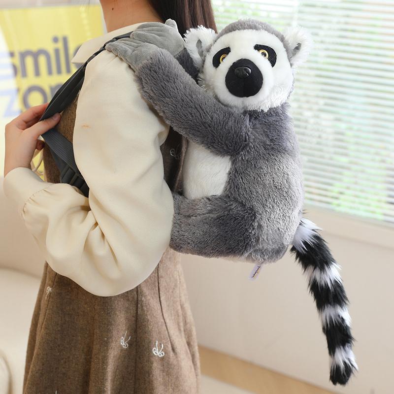 Plush Animal Backpack Sloth Lion Sheep Lemur Giraffe Rabbit Deer Elephant Stuffed Toy Cute Soft Kawaii Boys Girl School Bag Gift