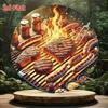 2D Vintage Metal Wall Decor Rustic Kitchen Steak BBQ Grill Sign