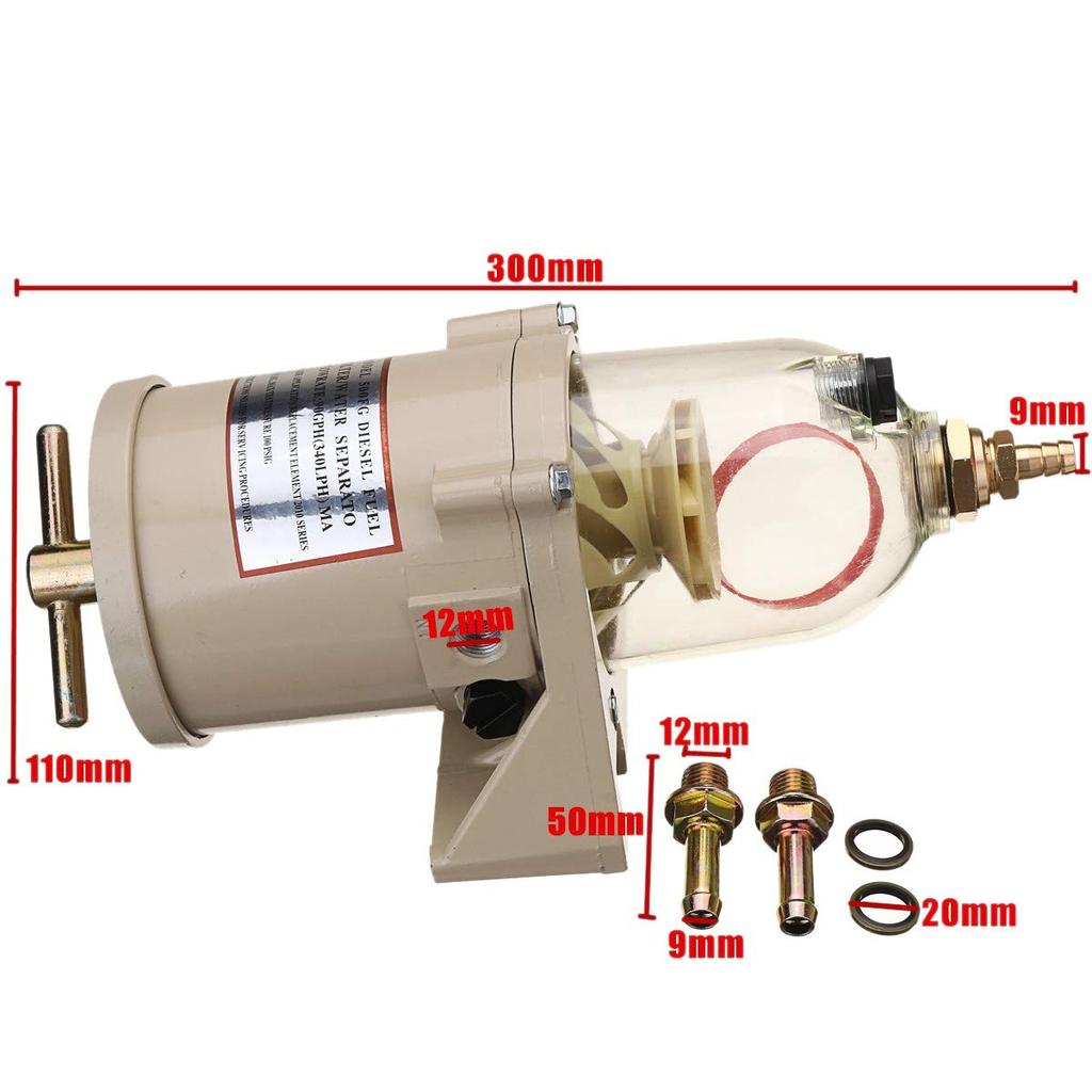 500FG 500FH Fuel Filter Oil Water Separator Marine Boat Trucks 90GPH Engine Fuel Water Separator