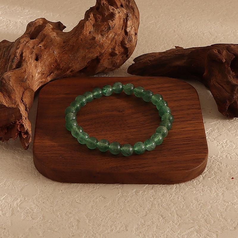 Natural green strawberry crystal single circle bracelet green strawberry crystal bracelet temperament jewelry