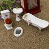 1/12 Casa delle bambole Mini mobili Set da bagno in ceramica Toilette Vasca da bagno Bambole Bambini Gioco di ruolo Giocattoli Regalo Casa delle bambole