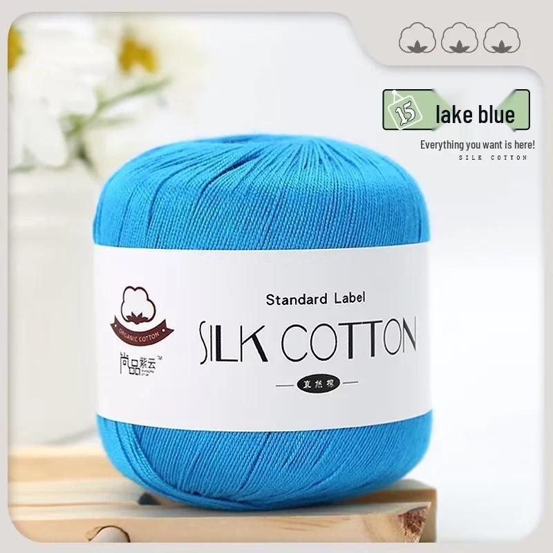 Spring/Summer No. 6 Lace DIY Knitting Silk Cotton Yarn - Skin-Friendly, Non-Pilling, Medium-Fine Crochet Pure Cotton