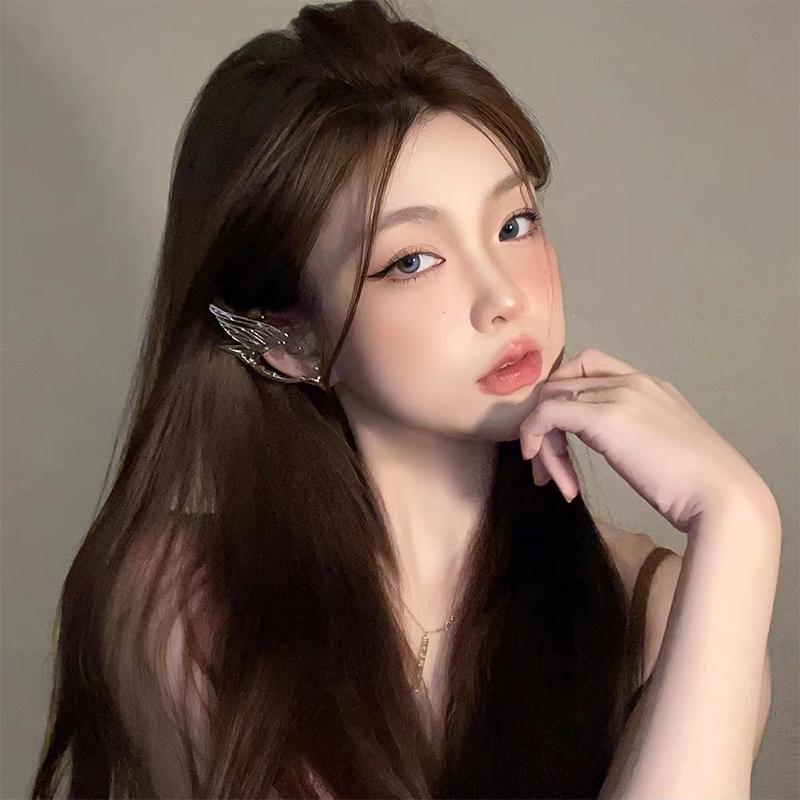 Punk Butterfly Elf Ear Clip Luxurious No Ear Hole Ear Bone Clip Metal Wing Ear Cuff Piercing Earrings For Women Jewelry