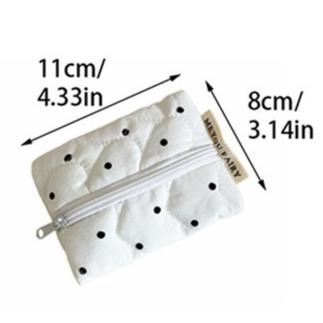 

1Pcs Simple Quilted Polka Dot Hand Carry Lipstick Cosmetic Bag Small Storage Change Portable Mini Clutch Safety Material