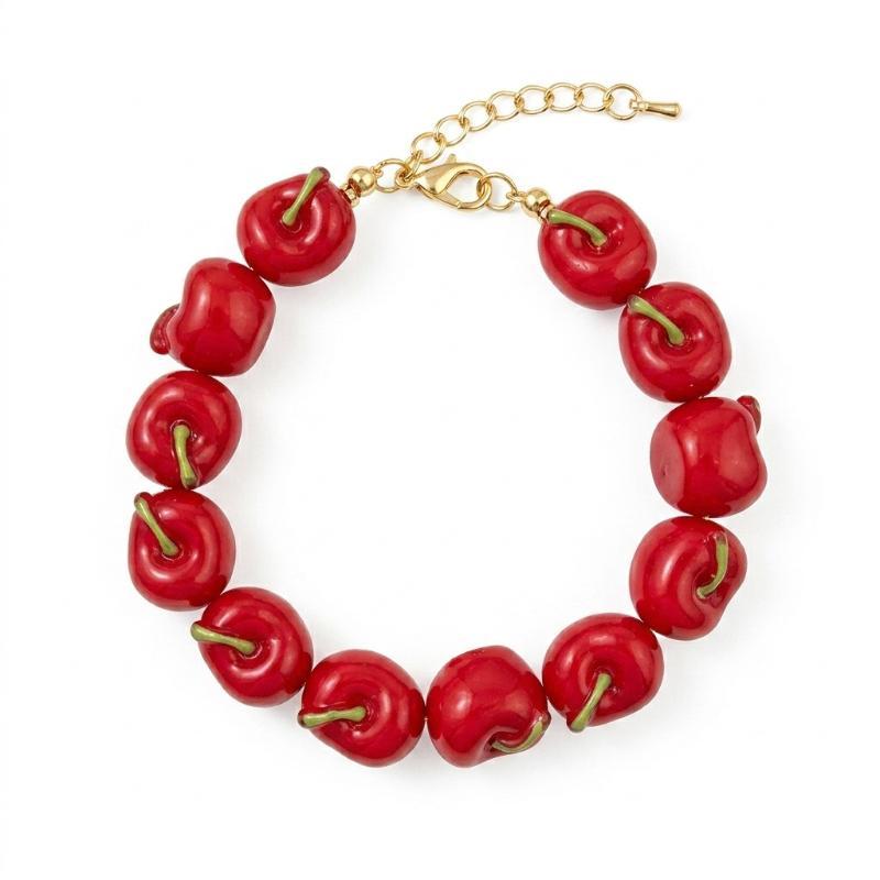 3D Fruit Beaded Bracelet Hypoallergenic Resin Hand Chain for Women Summer Seaside Trip Jewelry Accessories