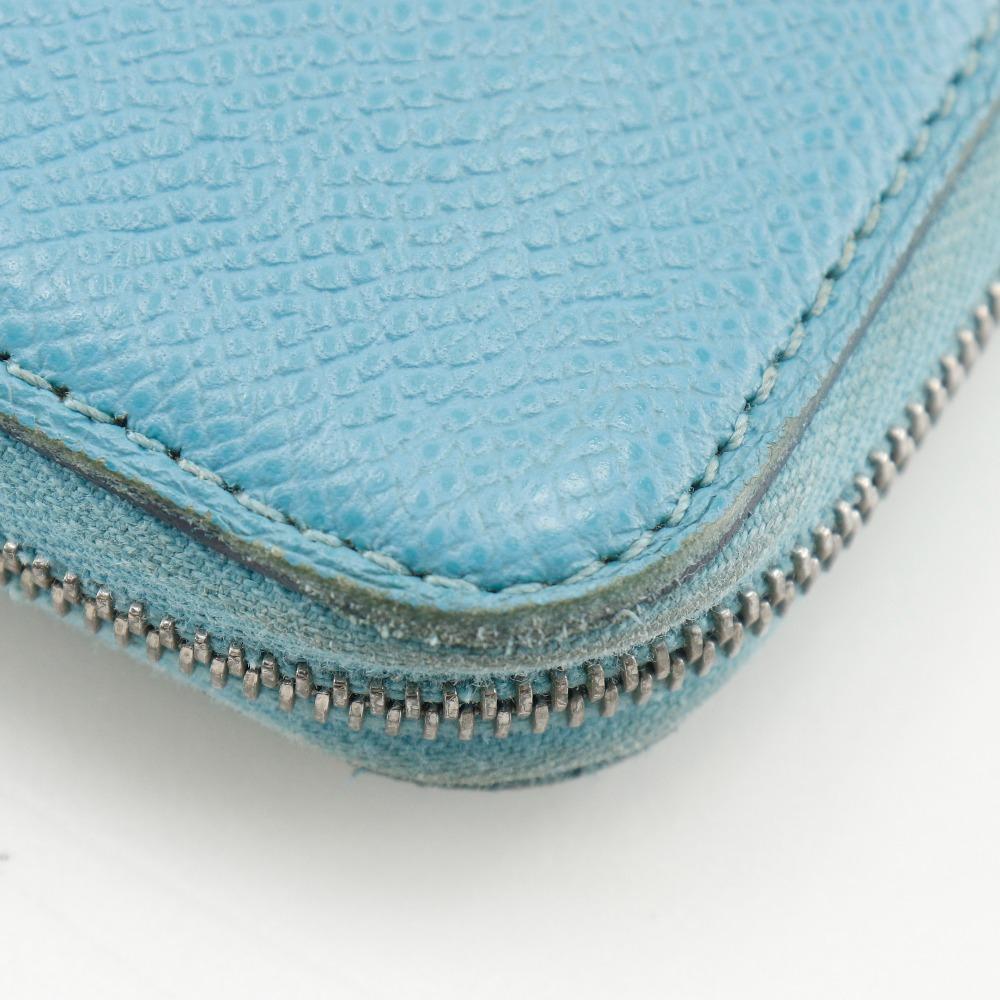 HERMES Azap Silk in Long Purse Blue Dunol light blue Epsom Women Used