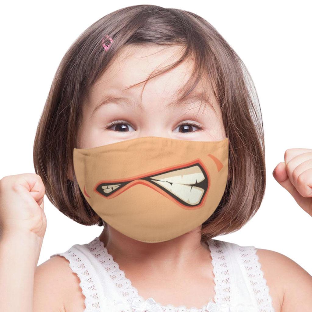 Kindermasker met 3D grappige gezichtsuitdrukking