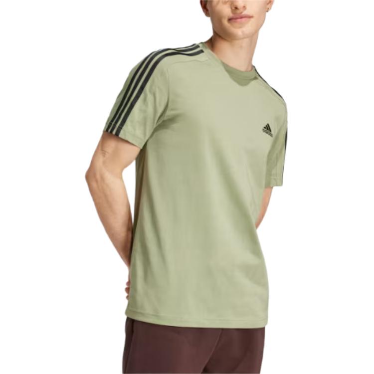Adidas Essentials Round Neck Casual Short Sleeves Raglan T-Shirt Men Tops Tent-Green JE0346