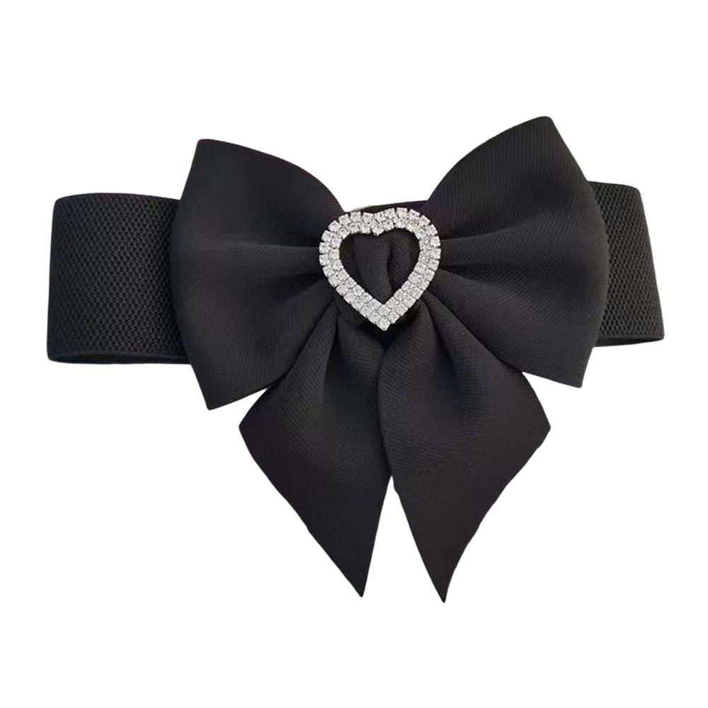 Rhinestone Wide Bow Corset Waist Belt PU Leather Waistband Strap  For Skirts Dress Top Clothes