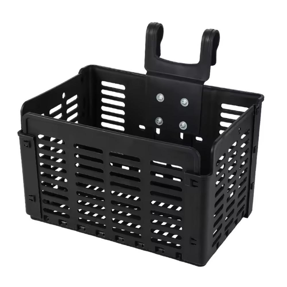 Large Capacity Foldable Bicycle Basket Anti Extrusion With Lid Portable Bike Basket Black PP Material Bike Front Basket чёрный