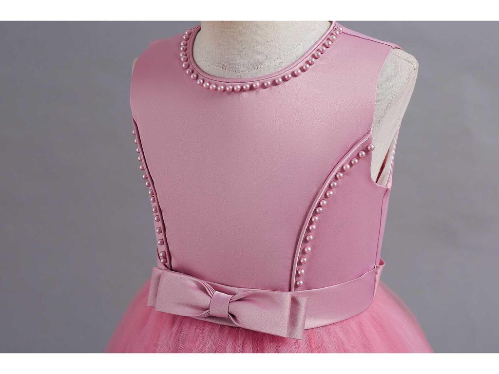 Girls' Embroidered Long Princess Dress - Puffy Wedding, Performance, Catwalk, and Evening Gown