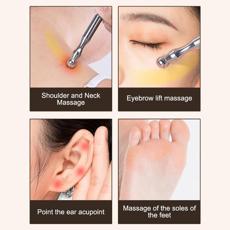 Acupuncture Pen Facial Reflexology Tools Stainless Steel Trigger Point Massager Deep Tissue Back Massager Body Face Massage